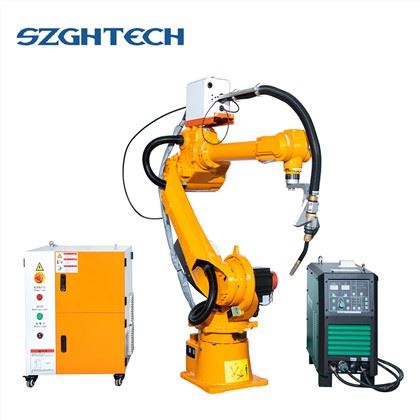 Robot arm can support 4 axis to 11 axis ,750mm-3100mm reaching , widely use to welding,painting, handling, loading and unloading, and plasma cutting, and grinding application. it can save your cost from manpower,also more effeiction and safe operation , higher precision, it can work 24 hours for you!! 

SZGH-H2100-B-7 robot is dedicated to welding, this product has a higher floor space and stabler construction; moreover, there is a fully enclosed axis to effectively prevent welding spatters from damaging cables of the robot.